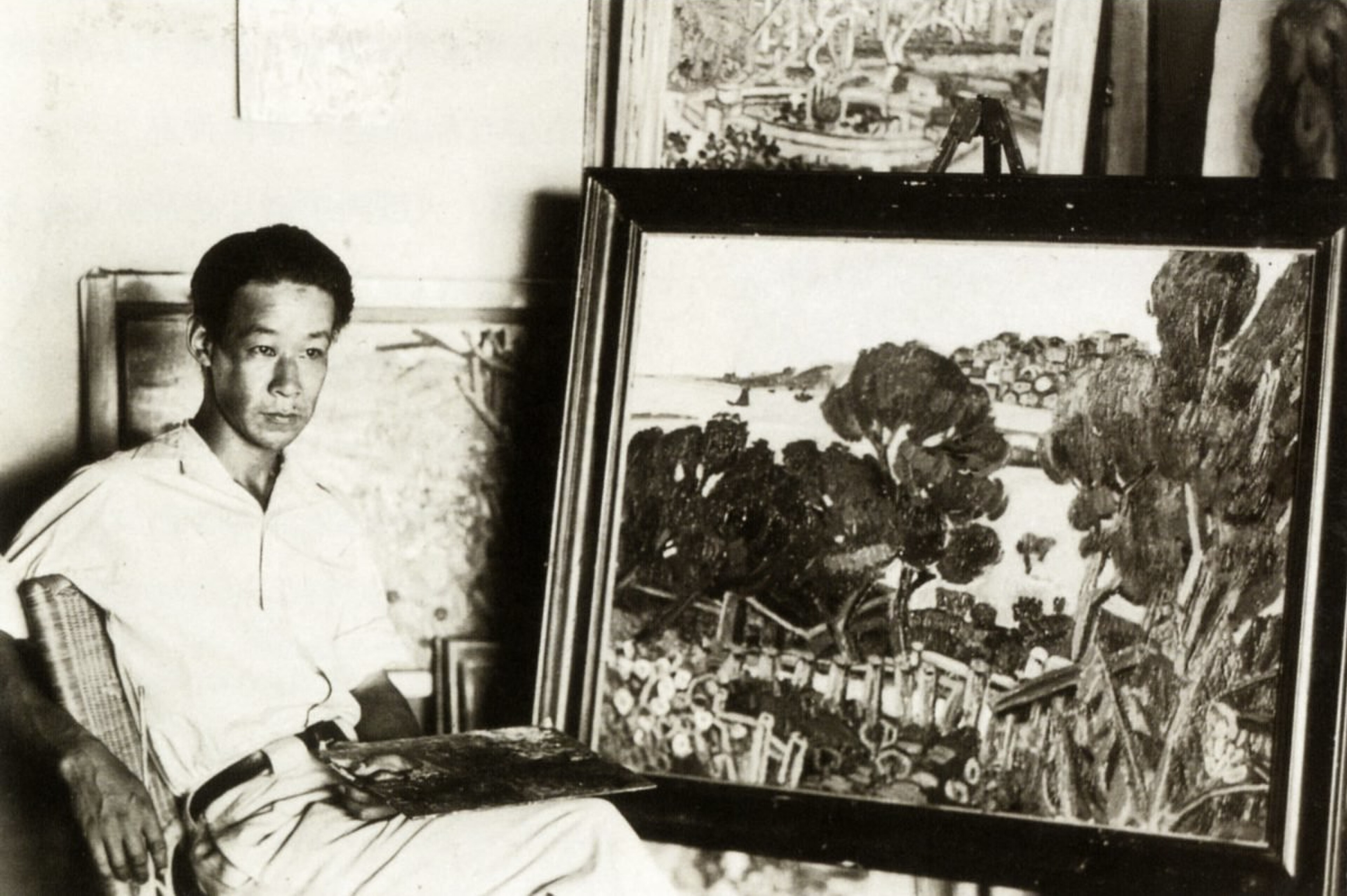 1930年代立石鐵臣在古亭町畫室